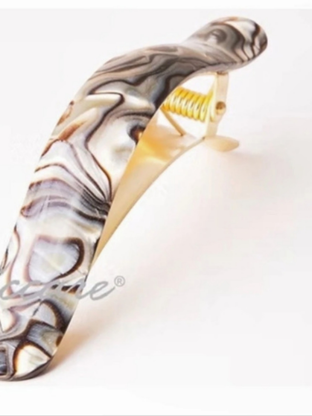 Ficcare Maximas Hair Clip in White & Brown